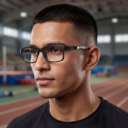 Voyage Striker Black Rectangle Eyeglasses for Men & Women - MG6144-C6