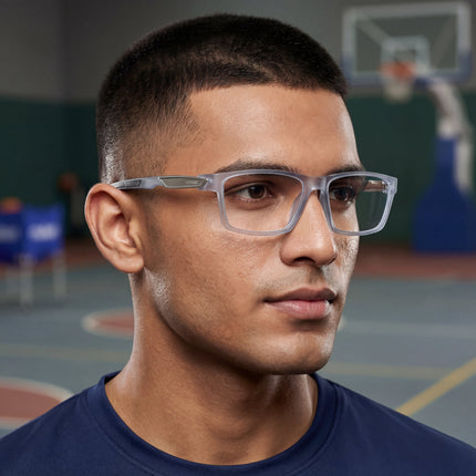 Voyage Striker Light Grey Rectangle Eyeglasses for Men & Women - MG6141-C3