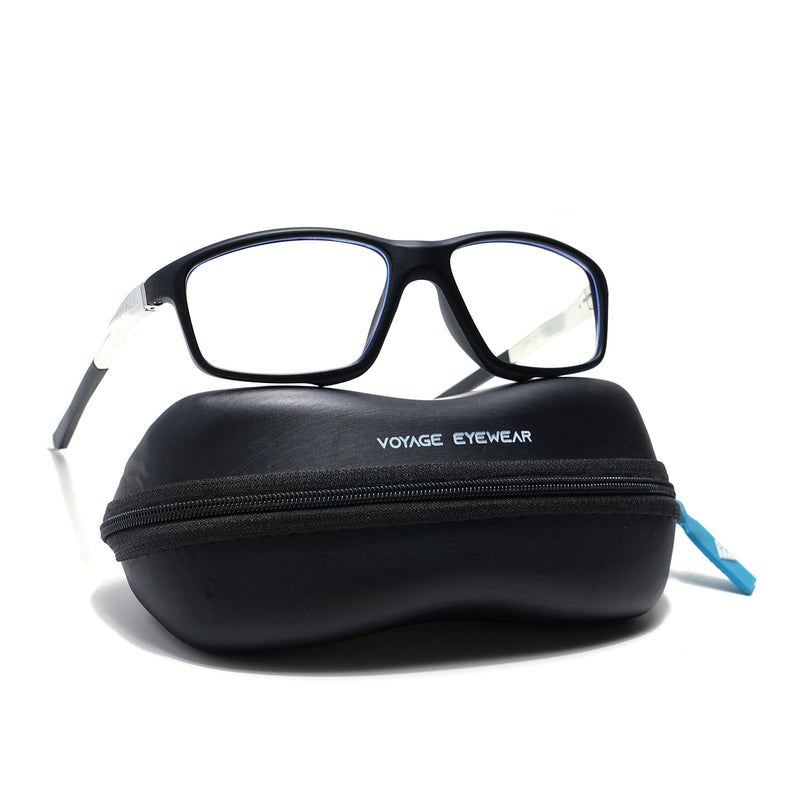 Voyage Striker Black Rectangle Eyeglasses for Men & Women - MG6145-C1