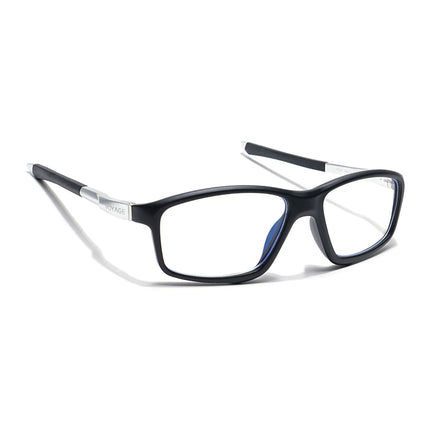 Voyage Striker Black Rectangle Eyeglasses for Men & Women - MG6145-C1