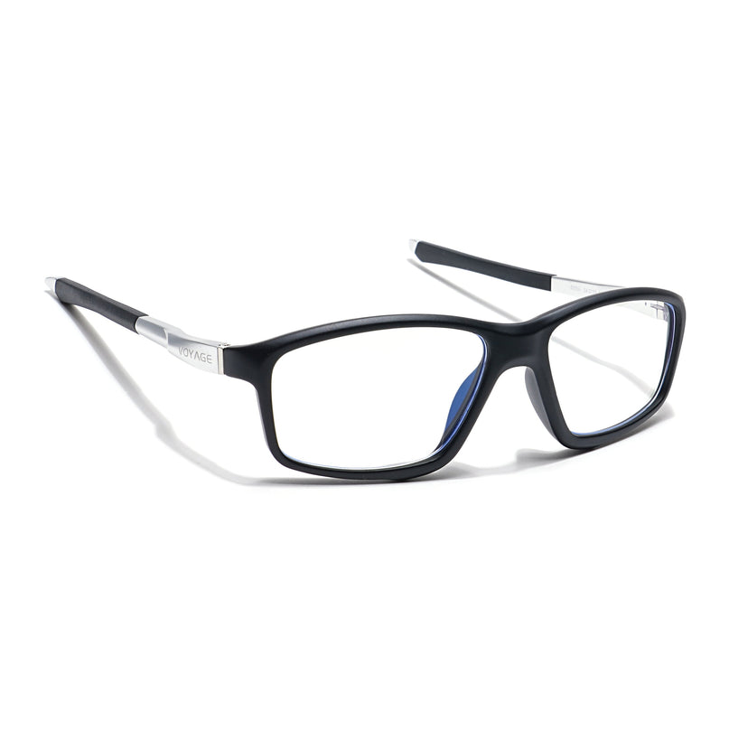 Voyage Striker Black Rectangle Eyeglasses for Men & Women - MG6145-C1