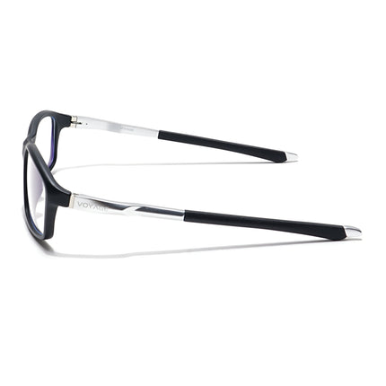 Voyage Striker Black Rectangle Eyeglasses for Men & Women - MG6145-C1