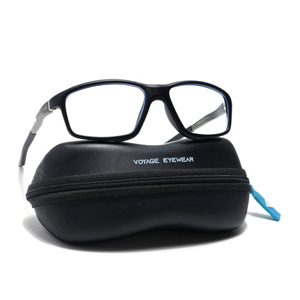 Voyage Striker Black Rectangle Eyeglasses for Men & Women - MG6146-C2