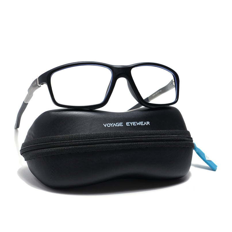 Voyage Striker Black Rectangle Eyeglasses for Men & Women - MG6146-C2