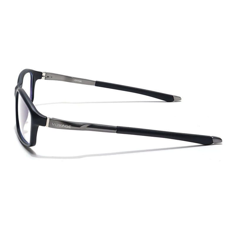Voyage Striker Black Rectangle Eyeglasses for Men & Women - MG6146-C2