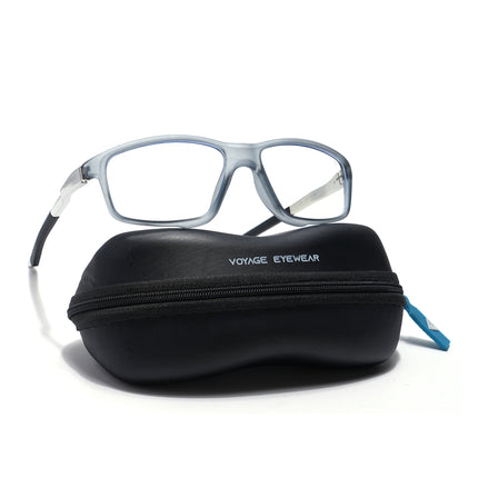 Voyage Striker Light Grey Rectangle Eyeglasses for Men & Women - MG6147-C3