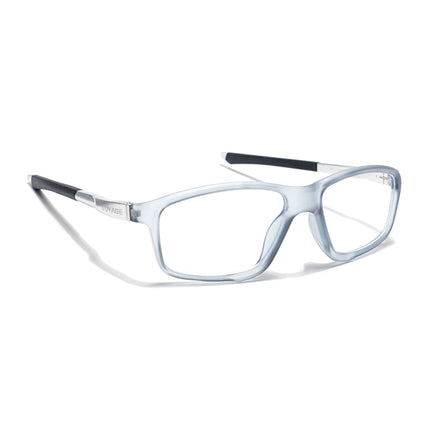Voyage Striker Light Grey Rectangle Eyeglasses for Men & Women - MG6147-C3