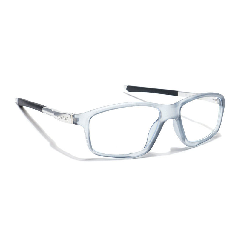 Voyage Striker Light Grey Rectangle Eyeglasses for Men & Women - MG6147-C3