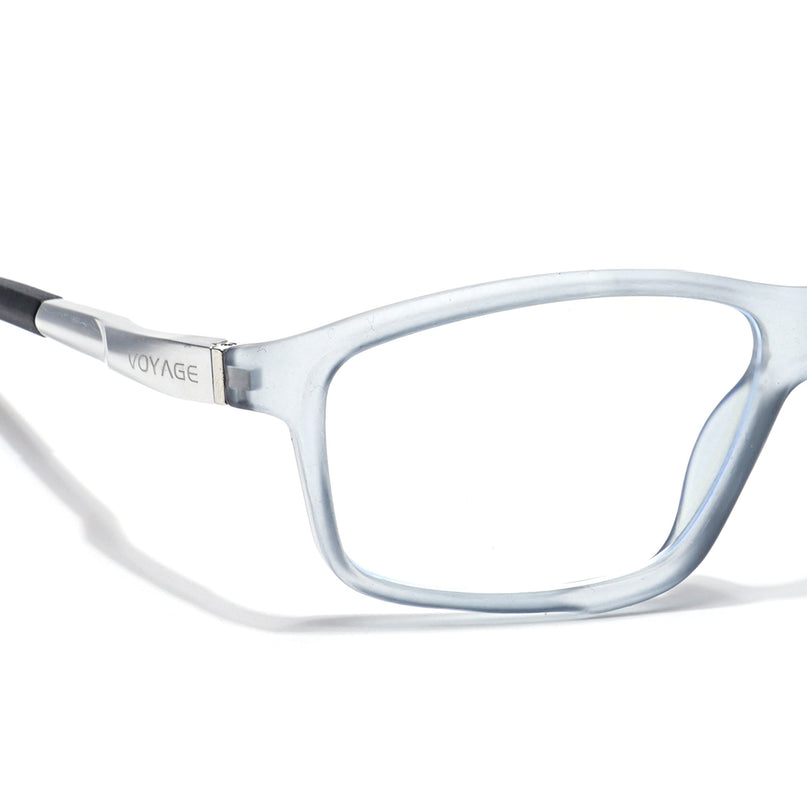 Voyage Striker Light Grey Rectangle Eyeglasses for Men & Women - MG6147-C3