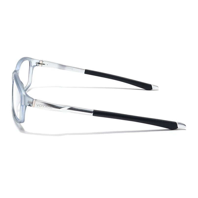 Voyage Striker Light Grey Rectangle Eyeglasses for Men & Women - MG6147-C3