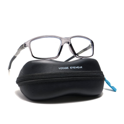 Voyage Striker Grey Rectangle Eyeglasses for Men & Women - MG6148-C4