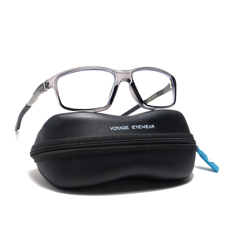 Voyage Striker Grey Rectangle Eyeglasses for Men & Women - MG6148-C4