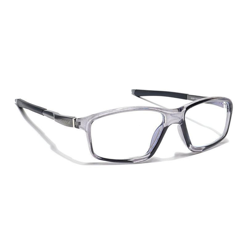 Voyage Striker Grey Rectangle Eyeglasses for Men & Women - MG6148-C4