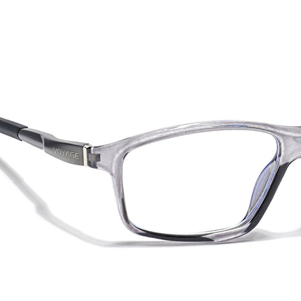 Voyage Striker Grey Rectangle Eyeglasses for Men & Women - MG6148-C4