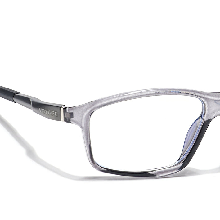 Voyage Striker Grey Rectangle Eyeglasses for Men & Women - MG6148-C4