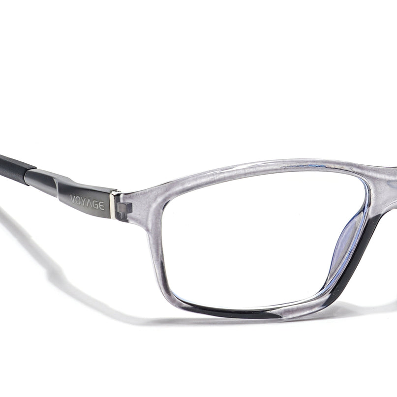 Voyage Striker Grey Rectangle Eyeglasses for Men & Women - MG6148-C4