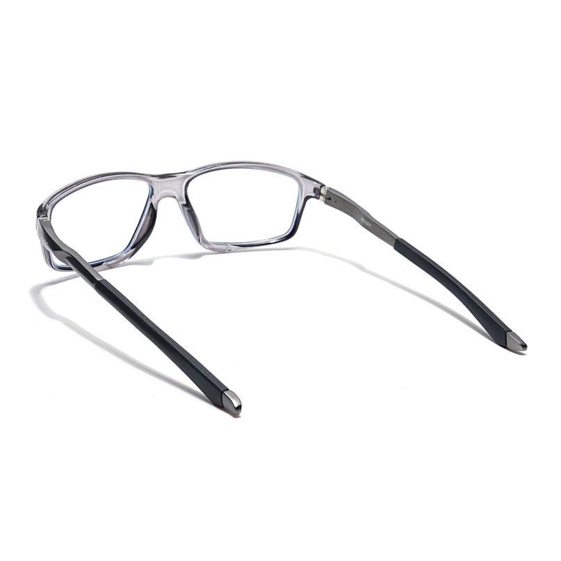 Voyage Striker Grey Rectangle Eyeglasses for Men & Women - MG6148-C4