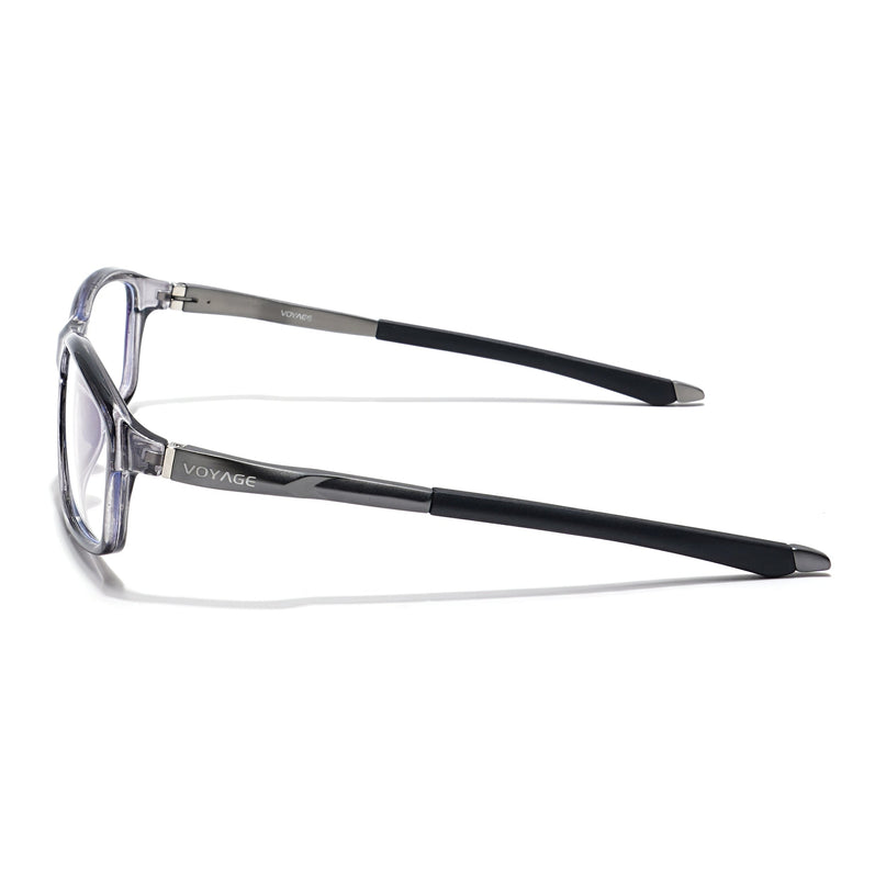 Voyage Striker Grey Rectangle Eyeglasses for Men & Women - MG6148-C4