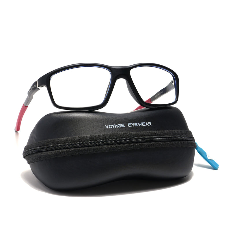 Voyage Striker Black Rectangle Eyeglasses for Men & Women - MG6150-C6