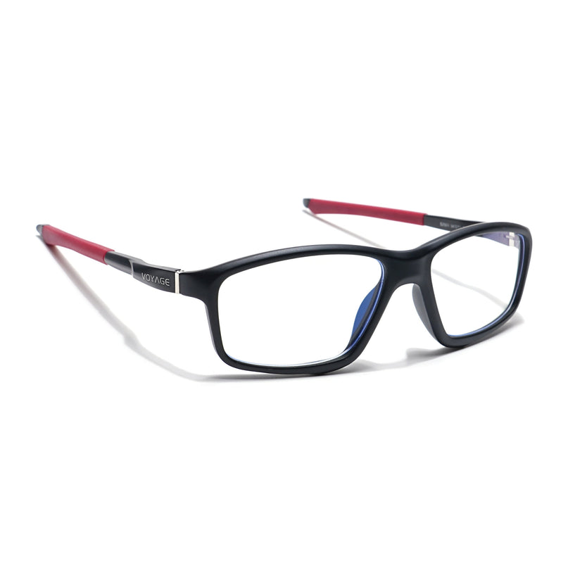 Voyage Striker Black Rectangle Eyeglasses for Men & Women - MG6150-C6