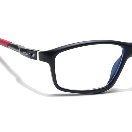 Voyage Striker Black Rectangle Eyeglasses for Men & Women - MG6150-C6