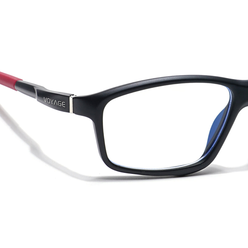 Voyage Striker Black Rectangle Eyeglasses for Men & Women - MG6150-C6