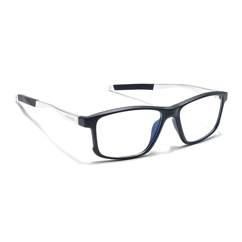Voyage Striker Black Rectangle Eyeglasses for Men & Women - MG6151-C1
