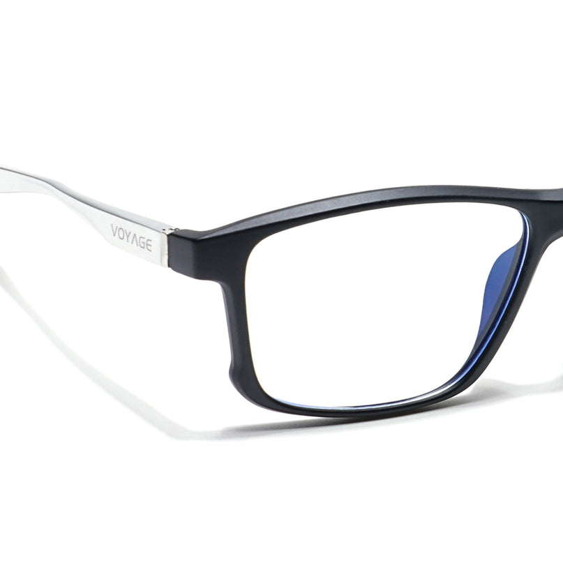 Voyage Striker Black Rectangle Eyeglasses for Men & Women - MG6151-C1
