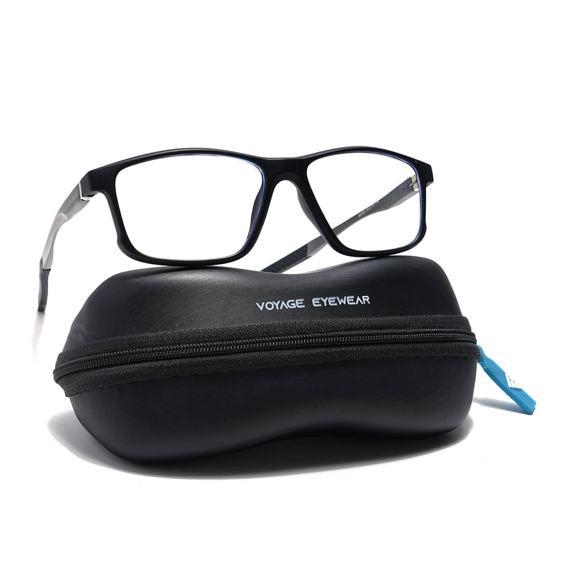 Voyage Striker Black Rectangle Eyeglasses for Men & Women - MG6152-C2