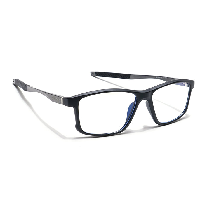 Voyage Striker Black Rectangle Eyeglasses for Men & Women - MG6152-C2