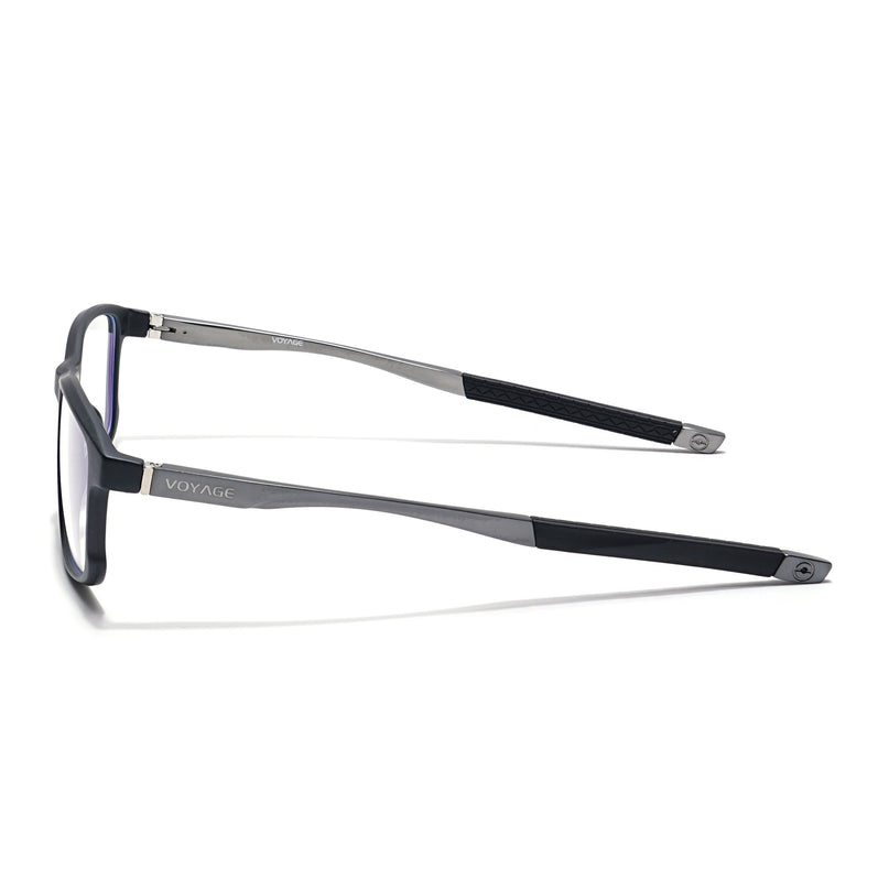 Voyage Striker Black Rectangle Eyeglasses for Men & Women - MG6152-C2