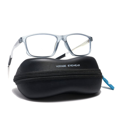 Voyage Striker Light Grey Rectangle Eyeglasses for Men & Women - MG6153-C3