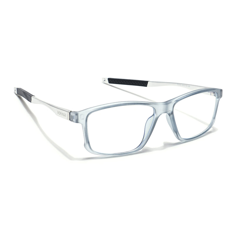 Voyage Striker Light Grey Rectangle Eyeglasses for Men & Women - MG6153-C3