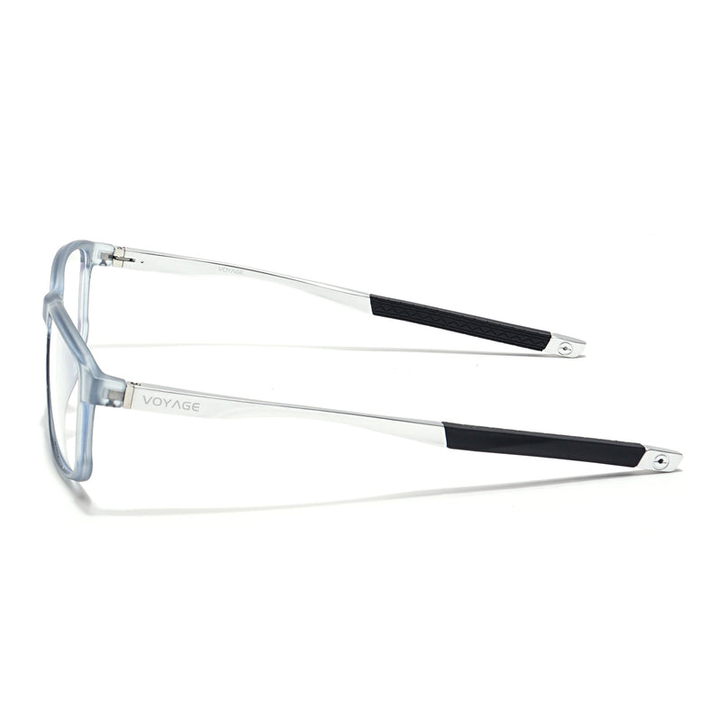 Voyage Striker Light Grey Rectangle Eyeglasses for Men & Women - MG6153-C3
