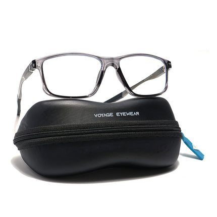 Voyage Striker Grey Rectangle Eyeglasses for Men & Women - MG6154-C4