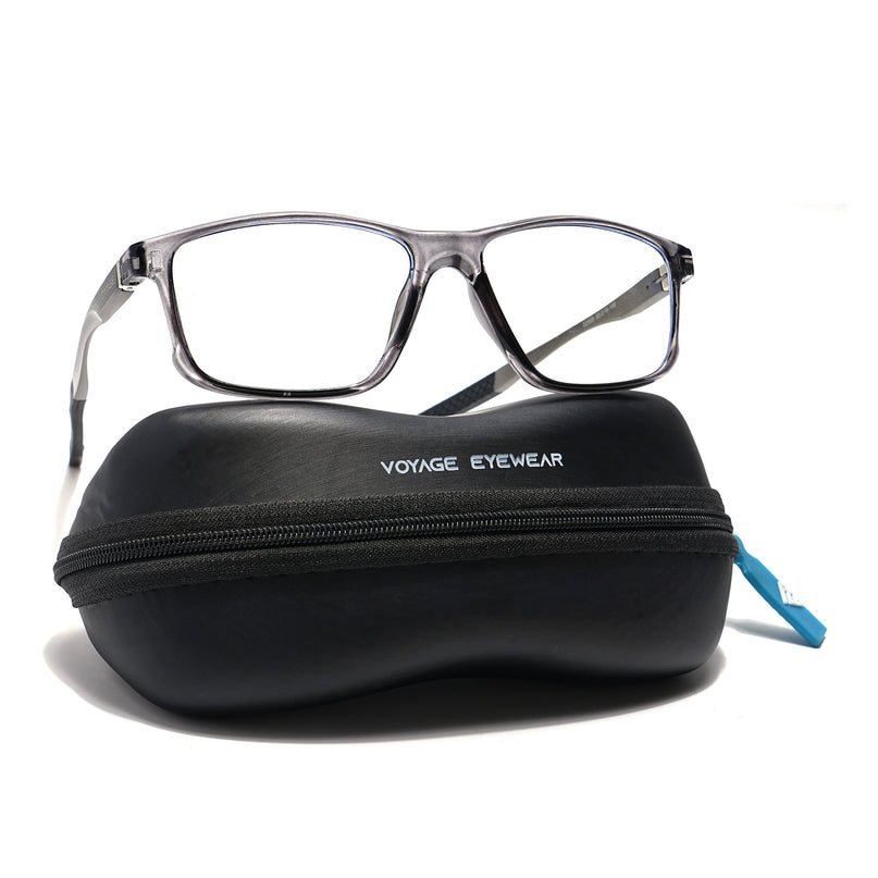 Voyage Striker Grey Rectangle Eyeglasses for Men & Women - MG6154-C4