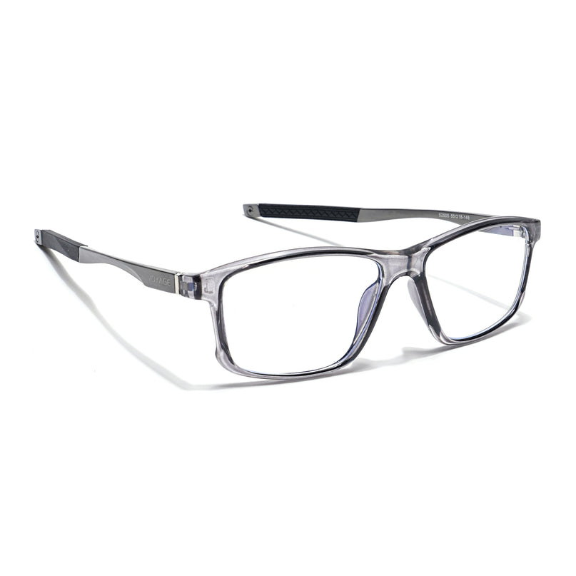 Voyage Striker Grey Rectangle Eyeglasses for Men & Women - MG6154-C4