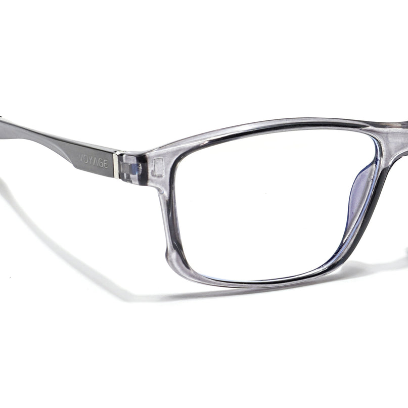 Voyage Striker Grey Rectangle Eyeglasses for Men & Women - MG6154-C4