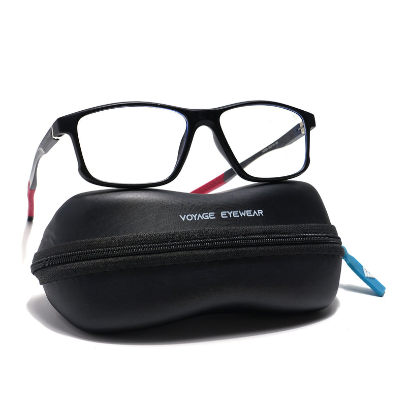 Voyage Striker Black Rectangle Eyeglasses for Men & Women - MG6156-C6