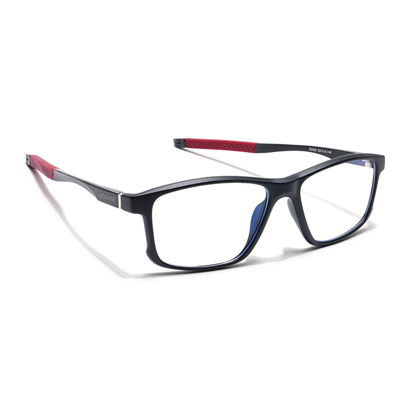 Voyage Striker Black Rectangle Eyeglasses for Men & Women - MG6156-C6