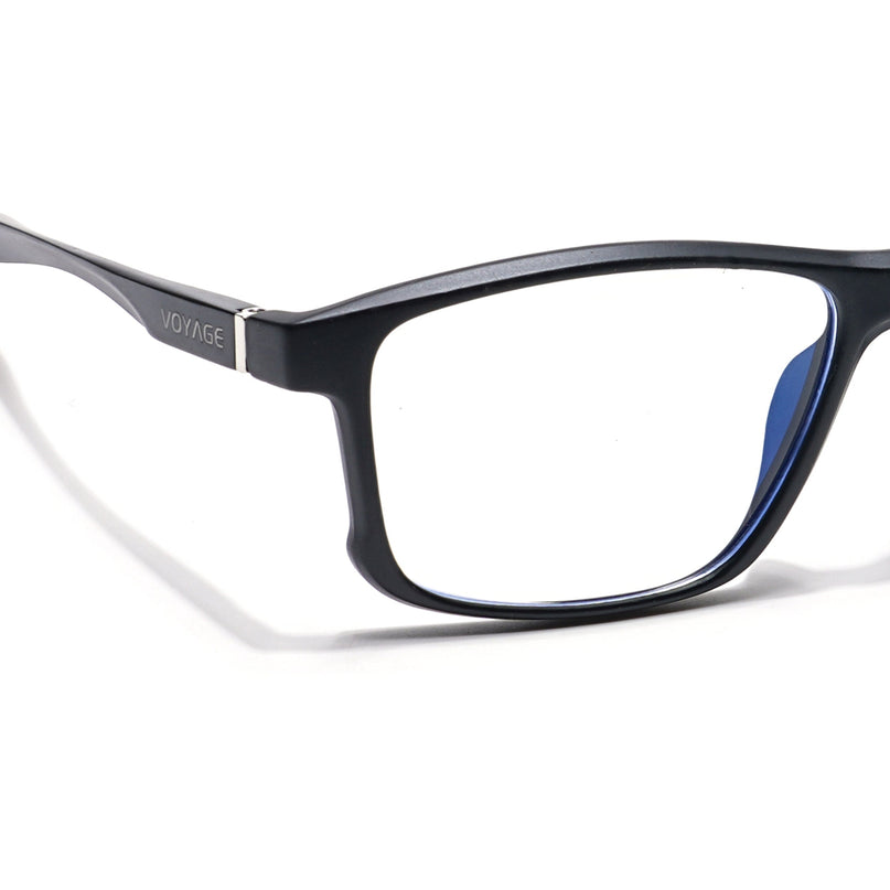 Voyage Striker Black Rectangle Eyeglasses for Men & Women - MG6156-C6