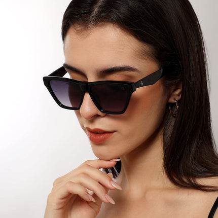 Eyejack Shine Black Cateye Sunglasses for Women (5501CL1286)