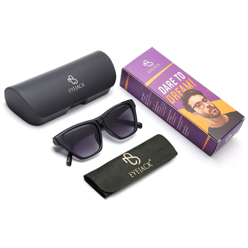 Eyejack Shine Black Cateye Sunglasses for Women (5501CL1286)