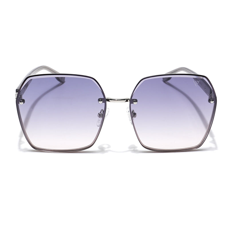 Voyage Select Over Size Sunglasses for Women (Grey & Clear Lens | Silver Frame - SLMG6228)