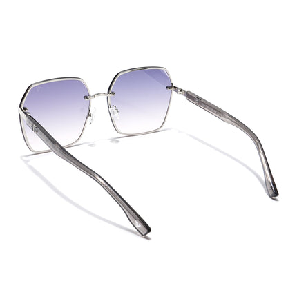 Voyage Select Over Size Sunglasses for Women (Grey & Clear Lens | Silver Frame - SLMG6228)