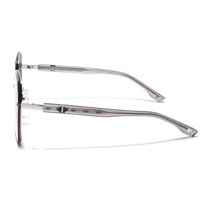 Voyage Select Over Size Sunglasses for Women (Grey & Clear Lens | Silver Frame - SLMG6228)