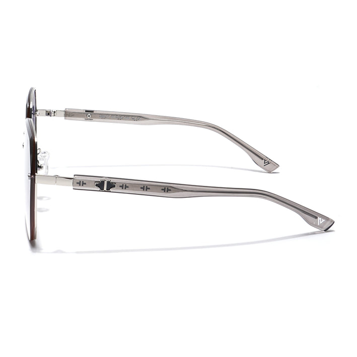 Voyage Select Over Size Sunglasses for Women (Grey & Clear Lens | Silver Frame - SLMG6228)