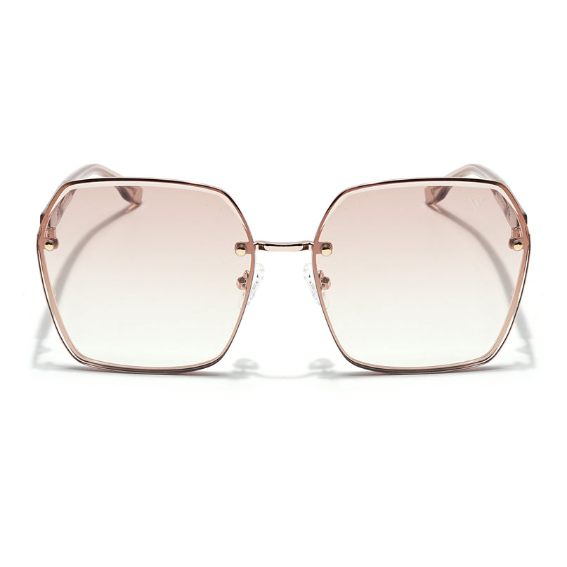Voyage Select Over Size Sunglasses for Women (Brown & Clear Lens | Golden Frame - SLMG6230)