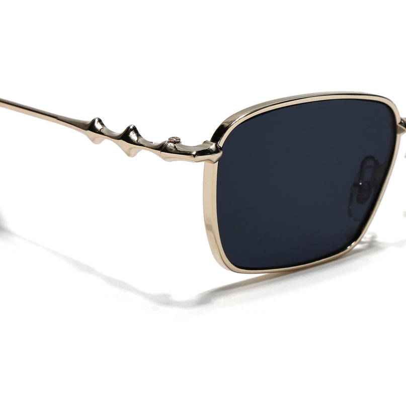 Rectangle Sunglasses for Men & Women (Black Lens | Golden Frame - MG7817)