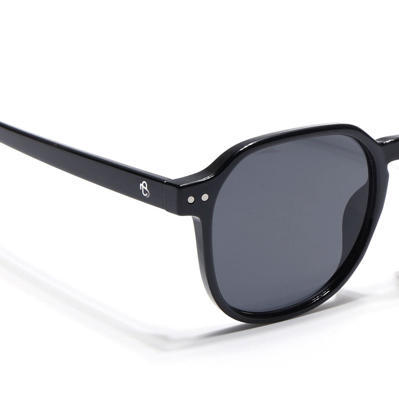 Eyejack Black Round Sunglasses for Men & Women (5587CL1192)